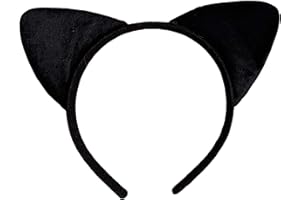 Glitz4Girlz Black Cat Ears Alice Hair Band Headband Fancy Dress Halloween for Women Girls