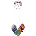 Lpraer Tree Life Agate Slices Wind Chimes 7 Chakra Reiki Healing Stone Colorful Handmade Wall Hanging Ornament for Outdoor Indoor Home Decor