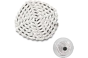 Huayue Bicycle Chain, 6/7/8/ Speed Cycling Chains 116 Links Steel High Strength Bike Derailleur Chain Quick Release Links for Road Mountain Bicycle