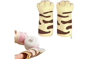 NINVVS 1 pair of baking gloves, heat-resistant oven gloves, cute cat claw cooking gloves, gloves suitable for microwave oven and baking