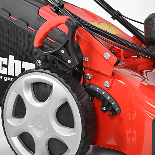 HECHT Benzin-Rasenmäher 5534 SWE Benzin-Mäher + Elektro-Start Funktion (Schnittbreite 51 cm, 60 Liter Fangkorbvolumen, 7-fache Schnitthöhenverstellung 25-75 mm, Radantrieb und Elektro-Start-Funktion) - 5