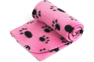 YONISUN Inkker pour animal domestique Chien Chat Chiot Chaton Couverture douce Doggy chaud Tapis de lit imprimé pattes Coussin (Rose)