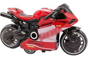 SIMMPU Alloy Motorbike Toy, Highly Simulation Motorbike Model Pull, Motorbike Racing Toy Model, for Street Machine Kids Toy, Motorbike Toys for 3 year olds, Kids Christmas Birthday Gift (Red)