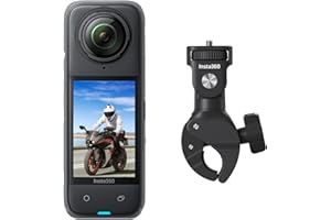 Insta360 X4 Pack Moto Manubrio – 8 K impermeabile 360 Action Camera 4K grandangolare video invisibile, bastone selfie rimovibile, lavorazione AI, stabilizzazione, nessuna scheda microSD