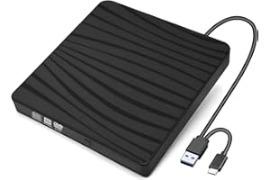 FCRB Lecteur CD/DVD Externe, USB 3.0 Type-c Graveur Enregistreur Portable RW/ROM Mince Transmission Rapide pour Windows 11/10/8/7/XP/Vista/Mac OS