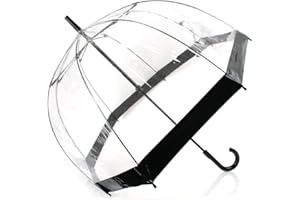 LIFESTYLE CHECKOUT LTD. DOME SEE THRU WEDDING UMBRELLA CLEAR WITH BLACK TRIM & HANDLE & DEEPEST DOME FOR PROTECTION.