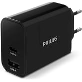 PHILIPS DLP2621/12 - USB şarj cihazı - Type-C ve USB-A &ccedil;ıkışları - 30 W hızlı şarj - siyah