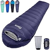 QEZER saco de dormir de plumón 660 FP para trekking y camping