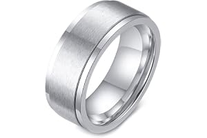 Epinki ringar för ångest, 8 mm män rostfritt stål silver/svart/guld spinner ring borstad fidget band ring