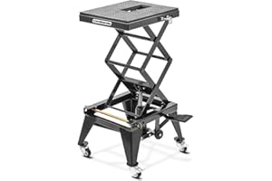 Ponte Sollevatore Idraulico ConStands Moto Cross XL + Ruote Nero