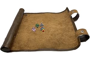 THE GRINNING GARGOYLE D&D Gargoyle de Jeu Pliable Portable et Pliable – Rangement de dés et Plateau à Rouler – Tapis Pliable DND pour Tout dé ou Jeu de société – Parfait pour DND Marron