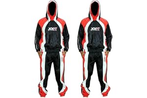 XXR Black Red Heavy Duty Hooded Sauna Sweat Suit for Weight Loss – Exercise Gym Suit