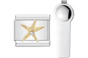 Nomination Compatible Charms for Bracelets - Personalized Marine Life Jewelry Charms with Charm Tool, Fits All 9mm Link Bracelets