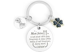 ZKIUOA Cadeau Frere Cadeau Grand Frere Frère Porte-Clés Pour Frère Homme Porte-Clés Cadeau Porte Clé Personnalisé Cadeau Pour La Fête Des Pères Cadeaux D'Anniversaire Cadeaux De NoëL Frère