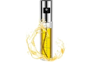 Newaner Butelka z rozpylaczem do oleju, 100 ml, ze skalą, przezroczysta butelka na olej lub ocet, nadaje się do gotowania, grillowania, pieczenia, makaronu, sałatek (srebrny)