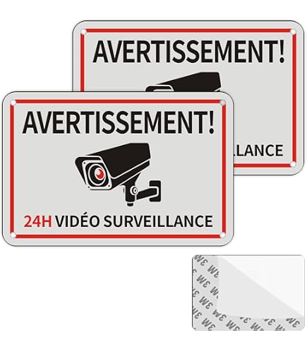 Panneau Camera Surveillance Aluminium Réfléchissant 15×15 cm, 2 Pièces