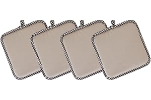 MIEN WA MADE IN ITALY - Set 4 Presine Da Cucina 18x18 Ideali Come Accessori Cucina Da Arredamento, Resistenti Al Calore Fino A 300° Perfetti Per Forno, Fornelli, Barbecue. Colore Grigio Chiaro