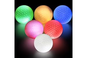 Behogan 6 stycken lysande golfbollar, LED, blinkande, ljus upp, träningsbollar för nattträning, rosa