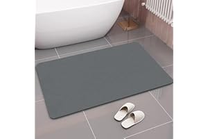 Acidea Mata łazienkowa z ziemią okrzemkową, bardzo chłonna, szybkoschnąca, kamienna mata łazienkowa, antypoślizgowa gumowa podkładka podłogowa do wanny, łatwa pielęgnacja, mata prysznicowa do kuchni,