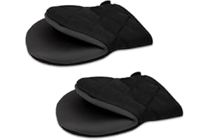 HARIENDNY Short Oven Mitts, Silicone Kitchen Mini Oven Mitts Heat Resistant Oven Gloves with Non-Slip Grip Surfaces and Hanging Loop for Baking, BBQ, Cooking