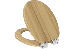 eSituro Asiento MDF de Inodoro con Cierre Suave, Tapa WC Universal Fácil Montaje con Bisagra Ajustable 360° 110-200 mm, Tapa de Inodoro con Colores, Adecuado para Inodoro en Forma O