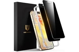 UNBREAKcable Verre Trempé Anti-Espion pour iPhone 15 Pro Max, Anti-Espion 28°, Cadre d'installation Facile, Coque Compatible, Films de Protection d'écran Privée pour 6,7" iPhone 15 Pro Max - Lot de 2
