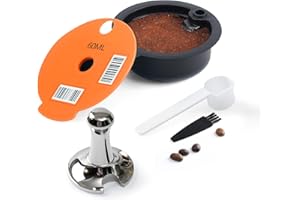 RECAFIMIL Reusable Coffee Pod Compatible with Bosch Coffee Machine Refillable Coffee Capsules 60ml with Stainless Steel Tamper