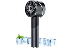 Wastou Ventilatore portatile, USB ricaricabile Turbo Fan portatile, 2600mAh batteria mini ventilatore personale, piccolo ventilatore a mano tascabile per viaggi campeggio all'aperto (Nero)