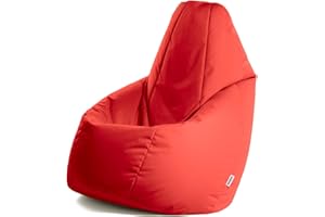 Avalon - Sitzsack Erwachsene L Jive, Bean Bag aus Reißfestem Technischem Gewebe, Ergonomischer Gaming Sitzsack mit Füllung, Komfortable Moderne Sitzsäcke, Made in Italy (80x80x125cm, Rot)
