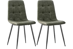 ANVOFONG Dining Room Chairs Set of 2, Technical Cloth Chairs Kitchen, Living Room with Metal Base, Suitable for Dining Rooms, Living Rooms, Kitchens, Bedrooms and Reception Rooms, Green