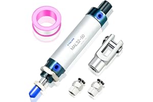 TAILONZ PNEUMATIC Vérin à air double action de 32mm d'alésage et 50mm de course avec connecteur en Y et 2 pièces de 8mm MAL32x50