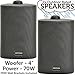 Price comparison product image (PAIR) 2x 4” 70W Black Outdoor Rated Speakers *Wall Mounting HiFi Brackets Included* 8Ohm & 100V Perfect for Outside Garden Parties, Rain & Weatherproof IP54 Passive Cabinet - CABLEFINDER