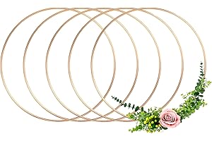Anvin Metallringe zum Basteln 15cm Gold, Deko Ringe zum Aufhängen, Drahtringe zum Basteln, Bastelringe Metall für Wickeltechnik, Traumfänger, Floristik, Hochzeitskranz, Hoops(15cm Roségold 5 Stück)