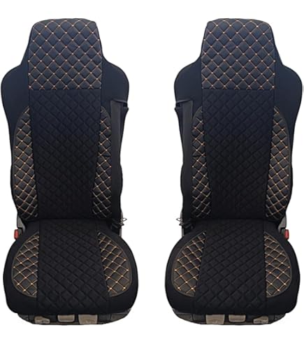 TEXMAR TRUCK SEAT COVERS Ontworpen voor DAF XF, CF 106 EURO6 ZWART en ROOD ECO LEER