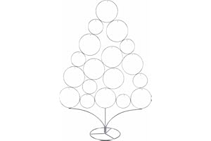 Villa d'Este Home Tivoli 5917827 Xmas Weihnachtsbaum aus Metall, Gold, 18 Haken, 64cm x 25cm x 96cm