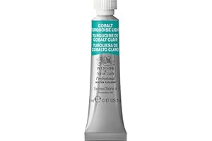 Winsor & Newton Aquarelle Professionnel - Peinture Aquarelle, Haute Luminosité, Résistante à la Lumière, Qualité Archive, Tube de 5 ML, Couleur Turquoise de Cobalt Clair ROW