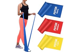 ‎POTOK Widerstandsbänder 3er-Set Fitnessbänder mit 3 Widerstandsstufen, Resistance Bands Gymnastikbänder mit Tragetasche Ideal für Yoga, Pilates, Krafttraining, Physiotherapie