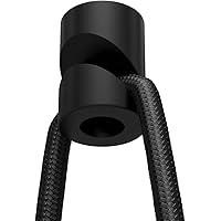 1x Stück - Aufputz-Kabelhalter für Textilkabel, Affenschaukel, Decken- und Wandpin - Schwarz