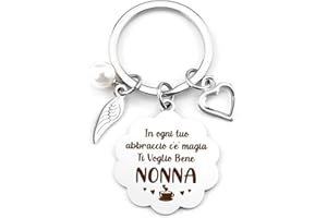 HOOSMOON Portachiavi Nonna Regalo Nonna Regali Nonna Compleanno Nonna Idee Regalo, Regalo Nonna Compleanno Regali Nonna Idee Regalo per la Nonna Regalo Festa Della Nonna Regalo Pensione Nonna Personalizzati