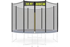 UROVIBOSCR Trampoline Replacement Safety Enclosure Net Netting (Net Only, Poles Not Included) for 10FT trampoline (305cm - 8 poles)