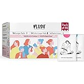 Plush Ultra-Thin Sanitary Pads For Women, 30 Cotton Sanitary Napkins | 14 Medium Flow XL + 16 Light Flow L + 4 Panty Liners F