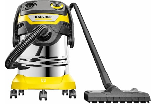 KÄRCHER Aspirateur Sec Et Humide WD 5 S V-25/5/22, Filtre Plissé Plat, Cartouche Filtrante Amovible, Nettoyage Automatique du Filtre, 1100 W, Réservoir en Acier Inoxydable 25 L, Tuyau De 2,2 M