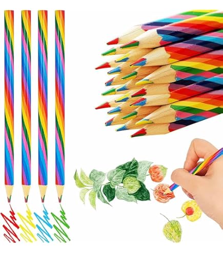 matite arcobaleno, 4 colori in 1 matite colorate arcobaleno per forniture d'arte per bambini