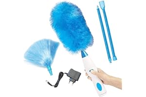 SPIN DUSTER TX 360 ° Rotante Spazzola elettrica per la Pulizia,Duster Penna della Spazzola L'Elettrica Duster spolverino Elettrico Multifunzione (Ricarica Soldi,Blu)