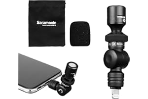 Microfono Plug & Play Lightning per iPhone, Microfono Saramonic SmartMic Di Mini a condensatore flessibile con porta Lightning certificata MFI iPhone Apple Mic Compatibile con iPhone iPad iOS
