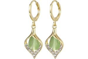 SIXDUTON Pendientes Circonita con Forma de Gota de Agua, Pendientes Colgantes de Lágrima de Acero Inoxidable para Mujer