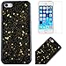 Produktbild CE-Link iPhone SE / iPhone 5 / iPhone 5s Hülle Glitzer Weiche Silikon Handyhülle Schwarz Schutzhülle Ultra Dünn Slim Glitter Backcover mit Bling Bling Sterne Muster Silicone TPU Bumper Clear Handy Tasche Schale Etui Weich Handytasche Soft Flexible für iPhone SE / iPhone 5 / iPhone 5s (4 Zoll) Case Cover + 1 x HD Schutzfolie - Gold