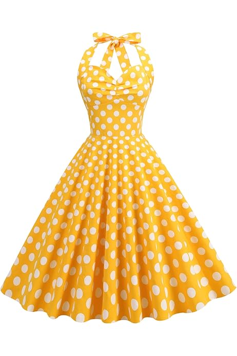 Vestito Donna Stile Vintage Anni '50 In Cotone - Linea A Con Cintura Rimovibile - Foto 6