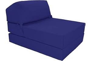 Gilda | Futon Z Chair bed (Jazz Cushion) Outland - Single Clean Coated Polyester Fabric With Bounce Back Fibre Blocks (Indoor And Outdoor) (Water And Stain Resistant)(Navy)