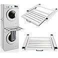 Gekufa Stacking Kit for Washer and Dryer, Stacking Kits with Sliding Shelf for Washing Machine and Tumble Dryer Stacking Shelf with Ratchet Ropes